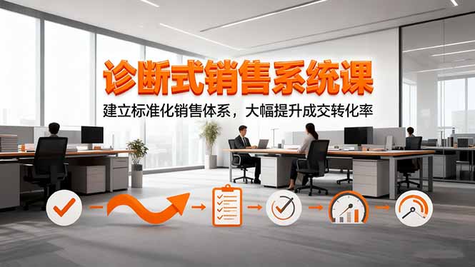 诊断式销售系统课,建立标准化销售体系,大幅提升成交转化率-财流引擎