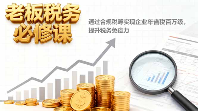 老板税务必修课,通过合规税筹实现企业年省税百万级,提升税务免疫力-财流引擎