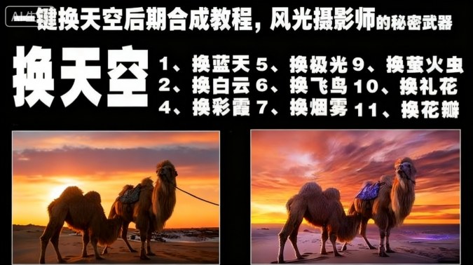 一键换天空后期合成教程，风光摄影师的秘密武器-财流引擎