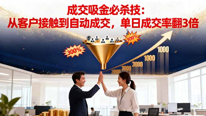 吸金成交营销必杀技:从客户接触到自动成交,单日成交率翻3倍-财流引擎