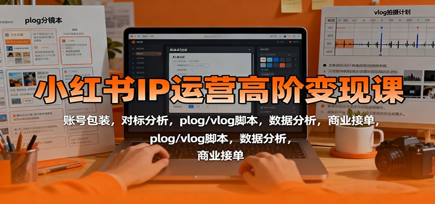 小红书IP运营高阶变现课:账号包装,对标分析,plog/vlog脚本,数据分析,商业接单-财流引擎
