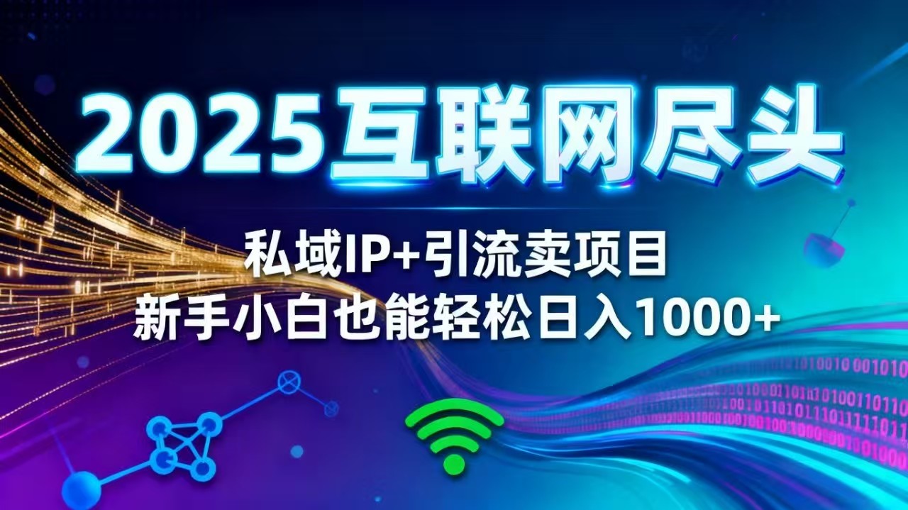 2025网创尽头王炸项目！私域 IP + 精准引流，新手小白在家躺赚日入 1000+-财流引擎