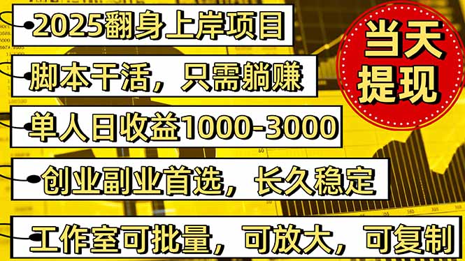 2025翻身上岸项目脚本干活，内部客户经理内部开号，单人日收益1000-300…-财流引擎