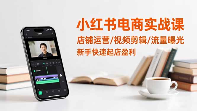 小红书电商实战课：店铺运营/视频剪辑/流量曝光，新手快速起店盈利-财流引擎