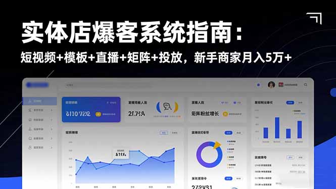 实体店爆客系统指南:短视频+模板+直播+矩阵+投放,新手商家月入5万+-财流引擎