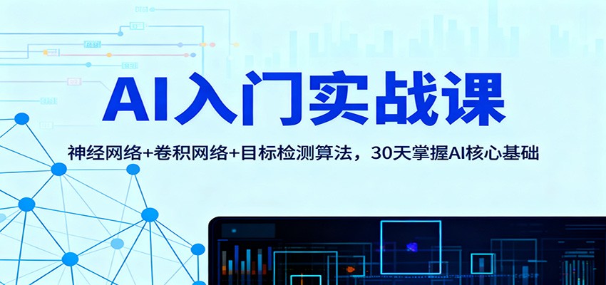 AI入门实战课：神经网络+卷积网络+目标检测算法，30天掌握AI核心基础-财流引擎